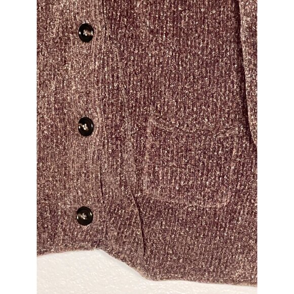 Evan-Picone Women's L Brown Button-Up V-Neck Cardigan Sweater  Acrylic/Polyester - Picture 9 of 14